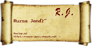 Ruzsa Jenő névjegykártya