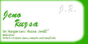 jeno ruzsa business card